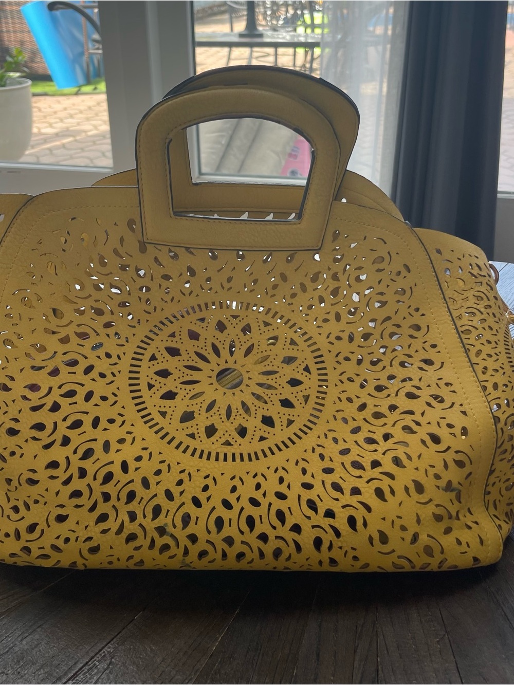 Melie Bianco Yellow Laser-Cut Tote